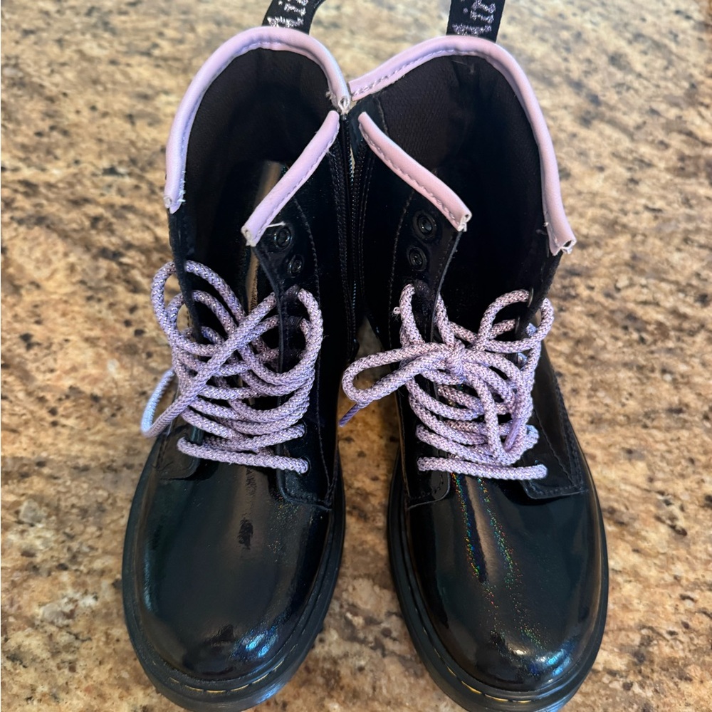 Dr. Martens Black Galaxy Glitter Girl’s Boots Size 3